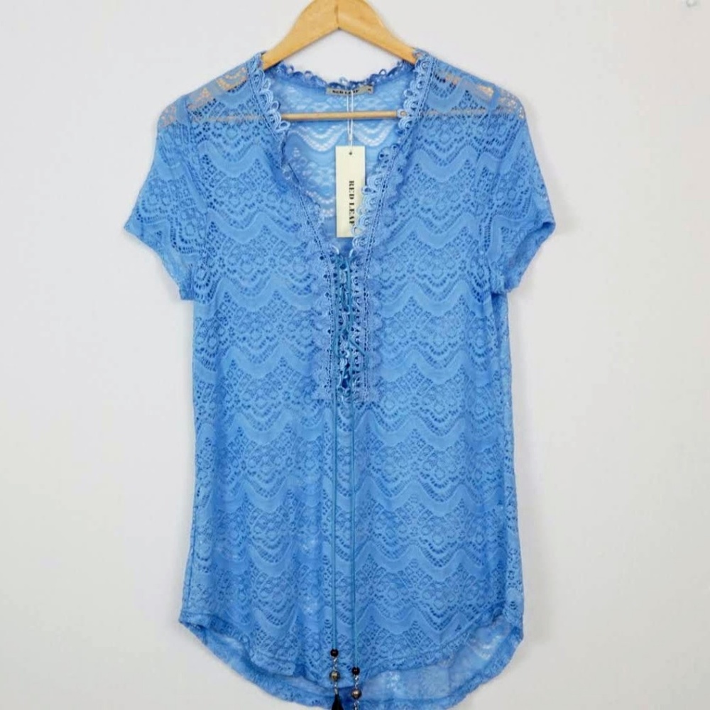 3/$10 sale NWT Red Leaf Tunic Boho Coverup Top